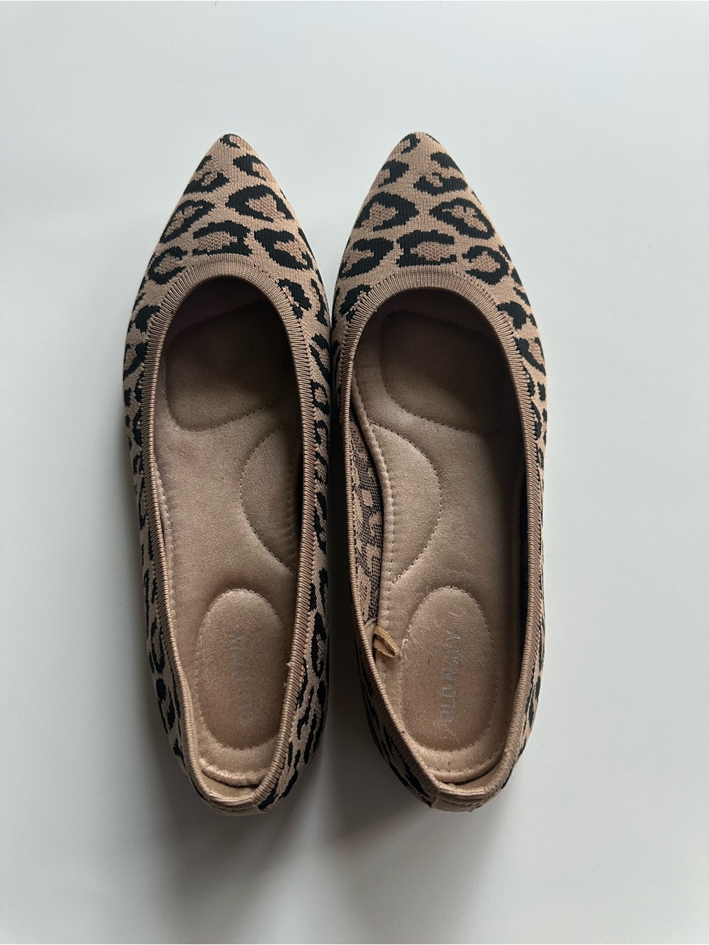 Old Navy Leopard Print Pointed Toe Ballet Flats - Neutral Brown